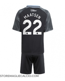 Aston Villa Ian Maatsen #22 Maglia Gara Trasferta Repliche 2025-26 Bambino Maniche Corte